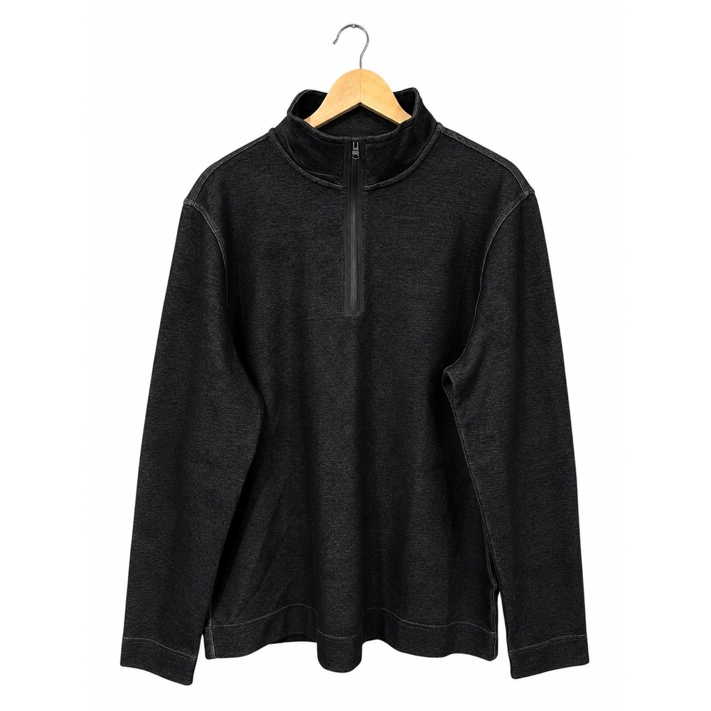 Banana Republic Performance Wear Mens XL Quarter Zip Pullover Gray/black NWT